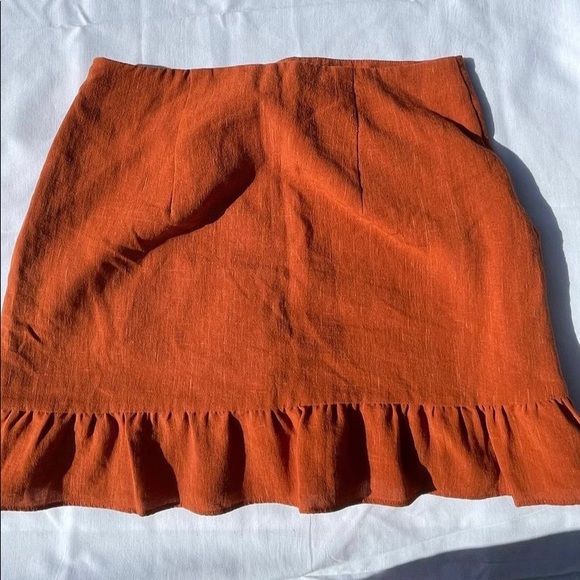 Rust Colored Express Ruffle Skirt - Picture 3 of 5